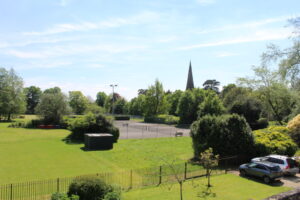 View of St Michael's Park and Holy Trinity Church from Watermoor House