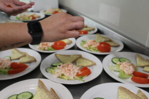 Preparing lunch in the Watermoor House kitchen