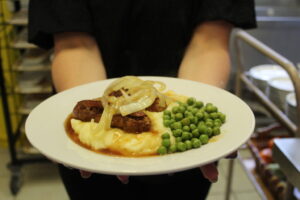 Home-cooked meal served at Watermoor House