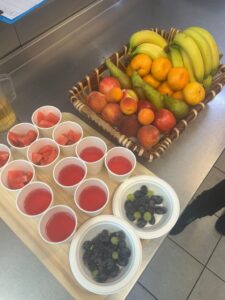 A tray of juicy fruits and cooling jellies, to help beat the heat